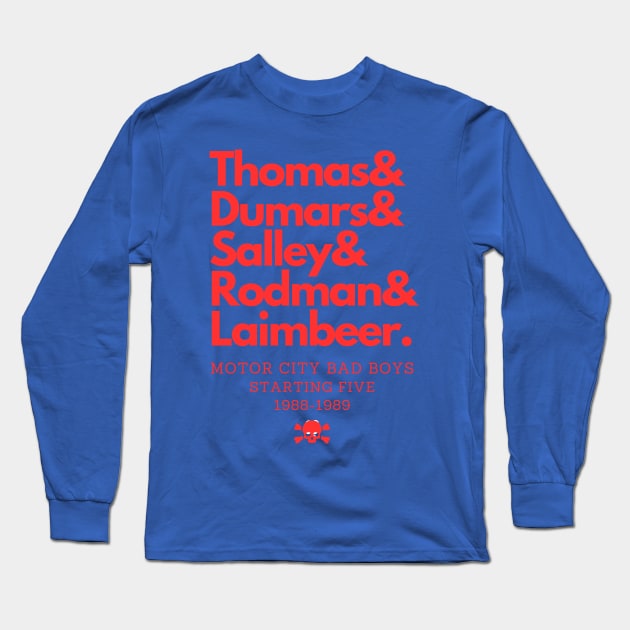 1988-1989 Detroit's Starting Five! Long Sleeve T-Shirt by capognad